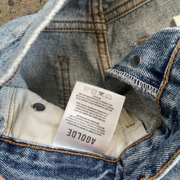 AGOLDE Blue 90's Pinch Waist High-Rise Straight Jeans size 25 - Picture 5 of 12